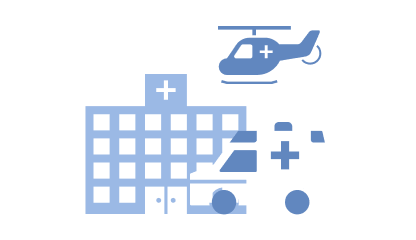 ドクターヘリとRRC<br>（Rapid Response Car）を活用 天候に左右されない診療体制を構築